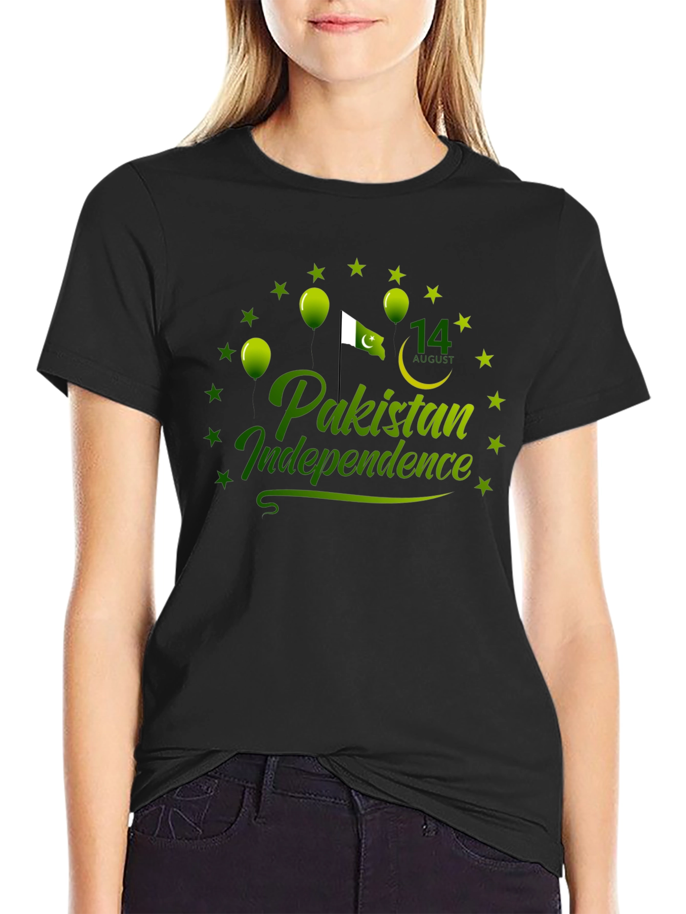 Pakistan Independence Day Black T-Shirt