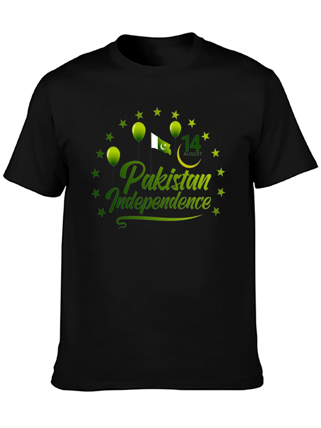 Pakistan Independence Day Black T-Shirt