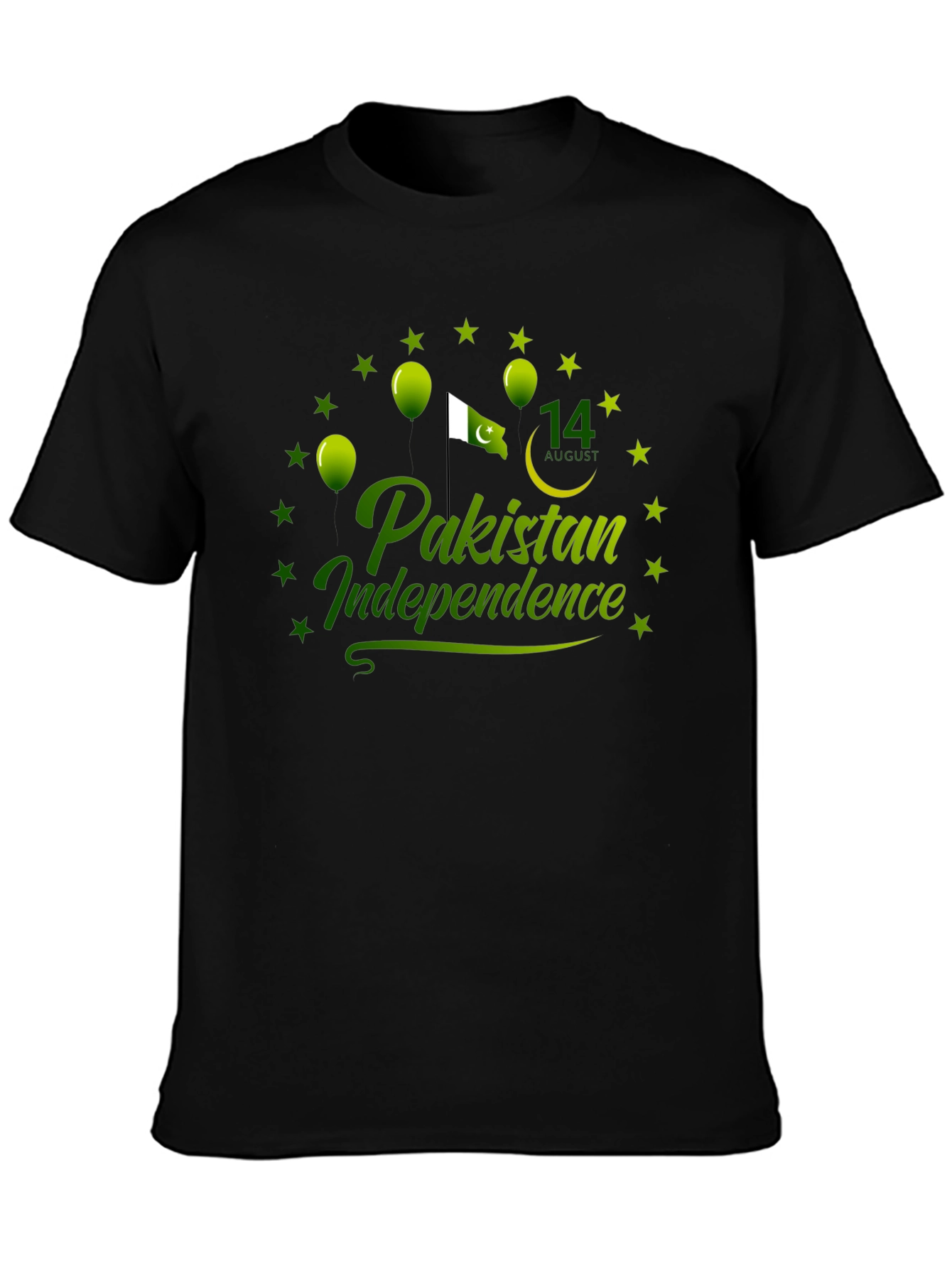 Pakistan Independence Day Black T-Shirt
