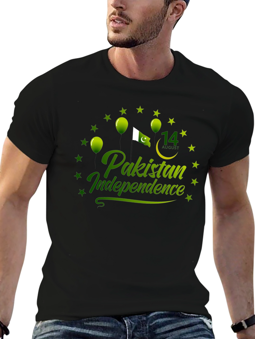 Pakistan Independence Day Black T-Shirt