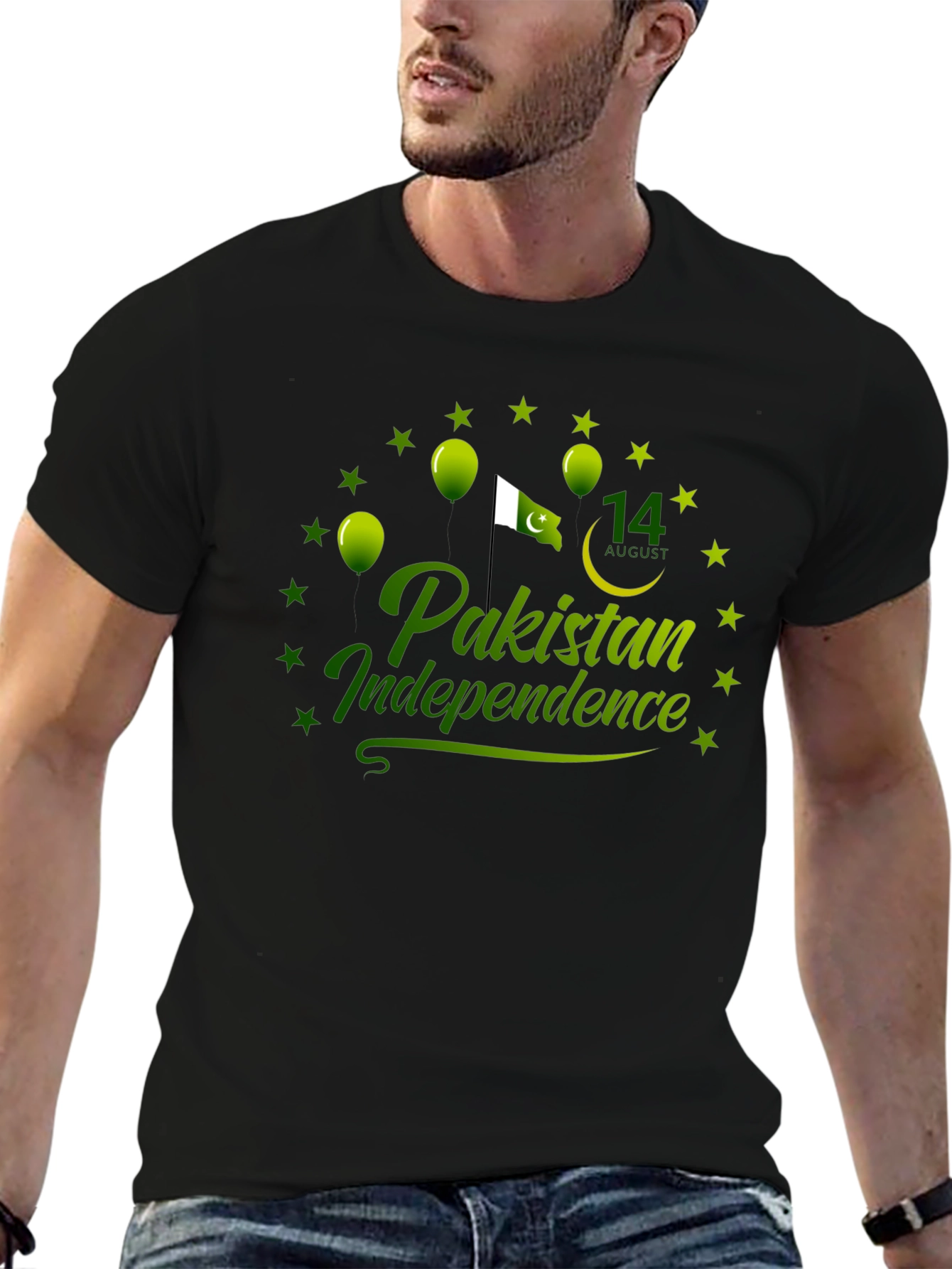 Pakistan Independence Day Black T-Shirt