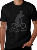 Moose on Bike Graphic Tee - Driftwood Design