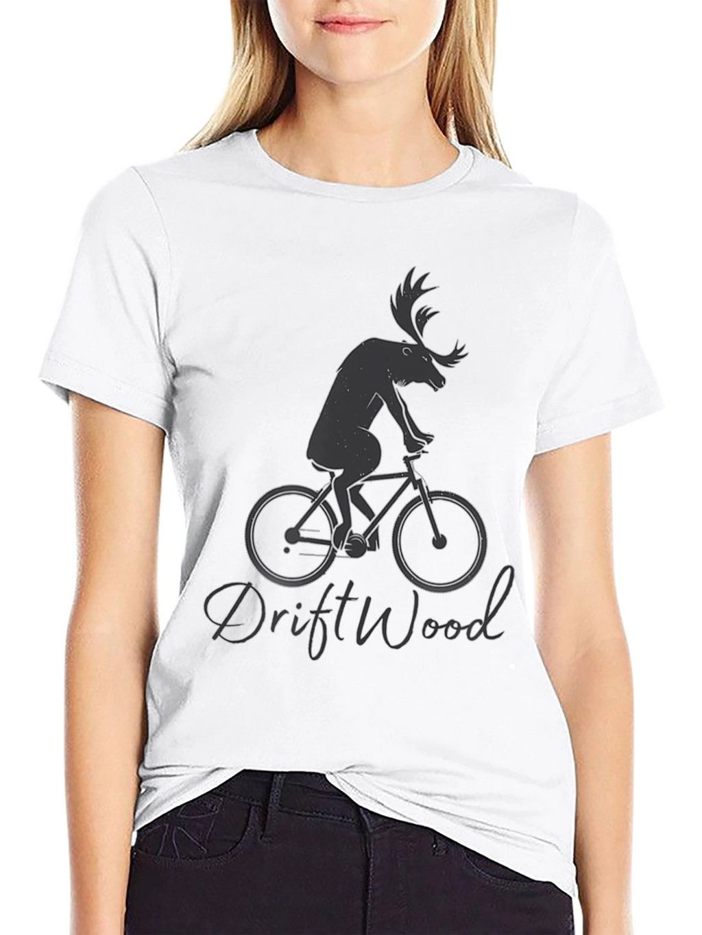 Moose on Bike Graphic Tee - Driftwood Design
