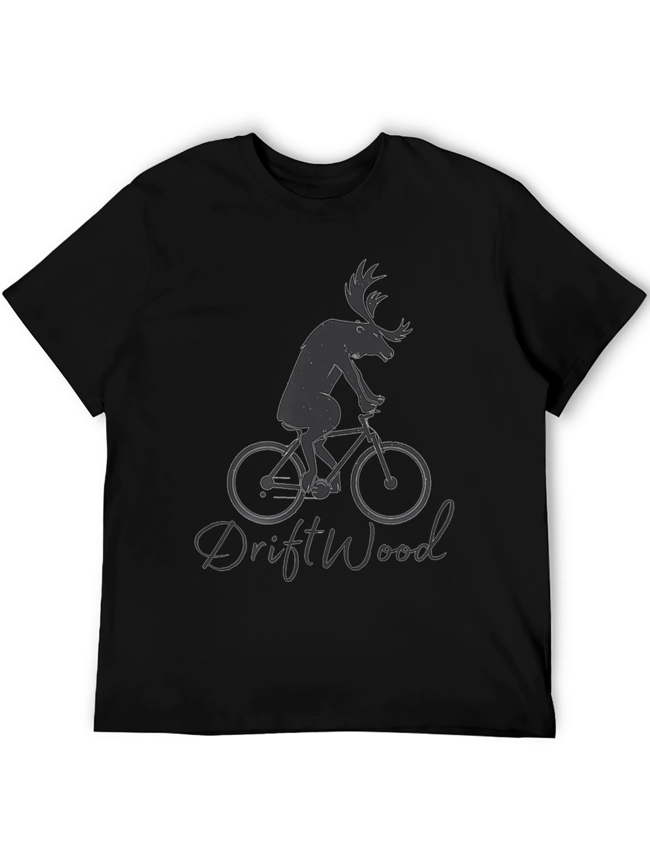 Moose on Bike Graphic Tee - Driftwood Design