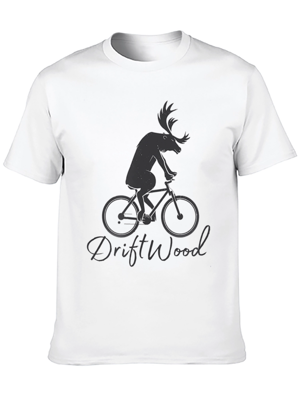 Moose on Bike Graphic Tee - Driftwood Design