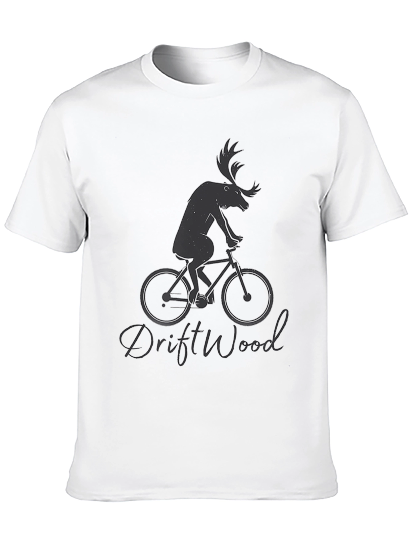 Moose on Bike Graphic Tee - Driftwood Design