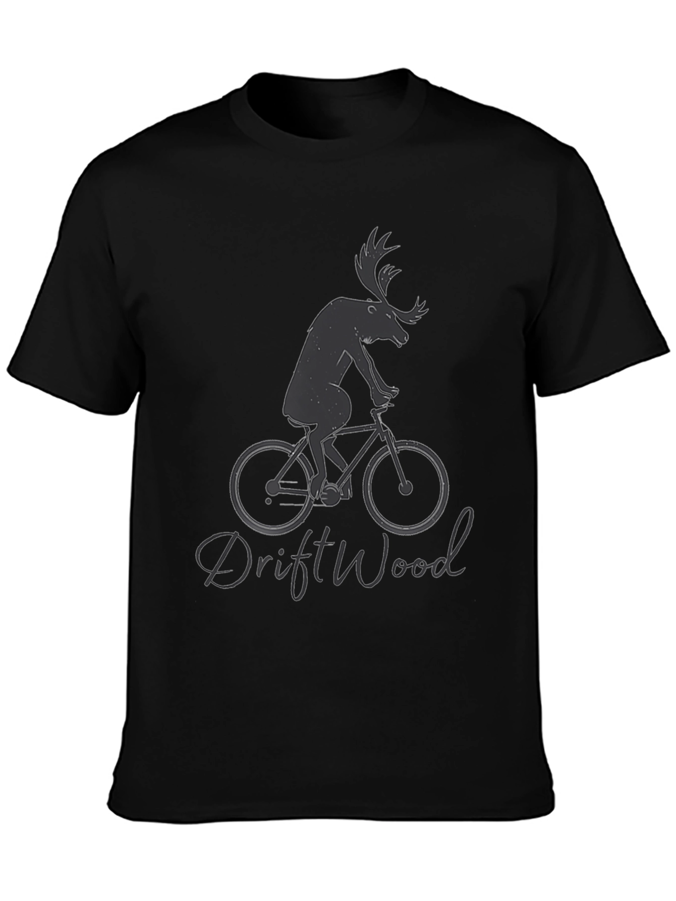 Moose on Bike Graphic Tee - Driftwood Design