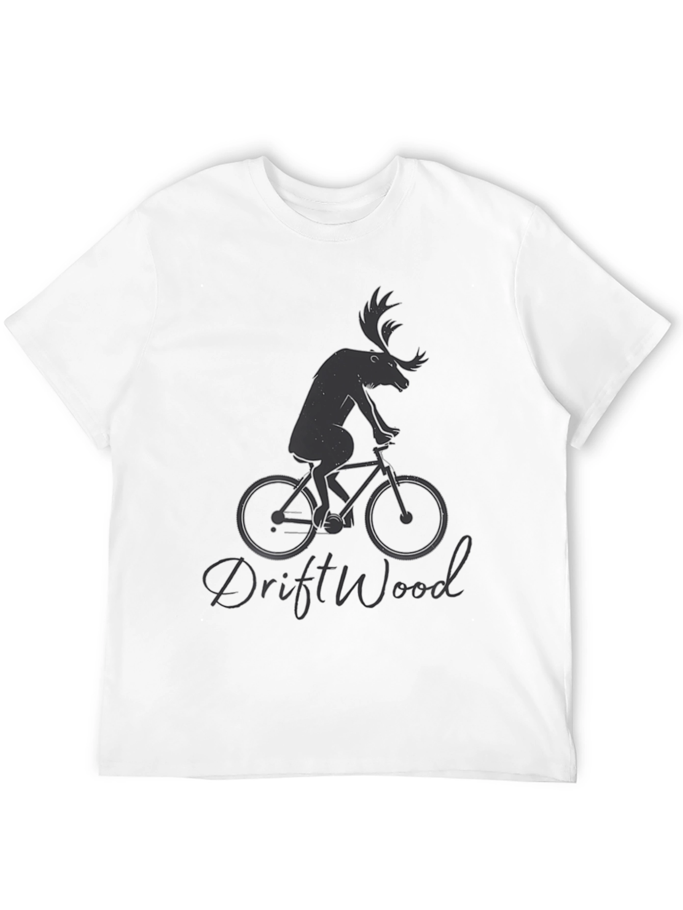 Moose on Bike Graphic Tee - Driftwood Design