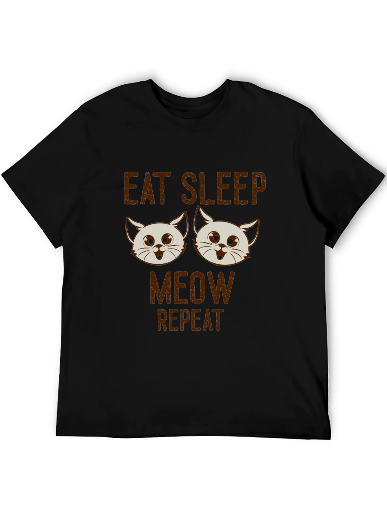 Eat Sleep Meow Repeat Cat T-Shirt