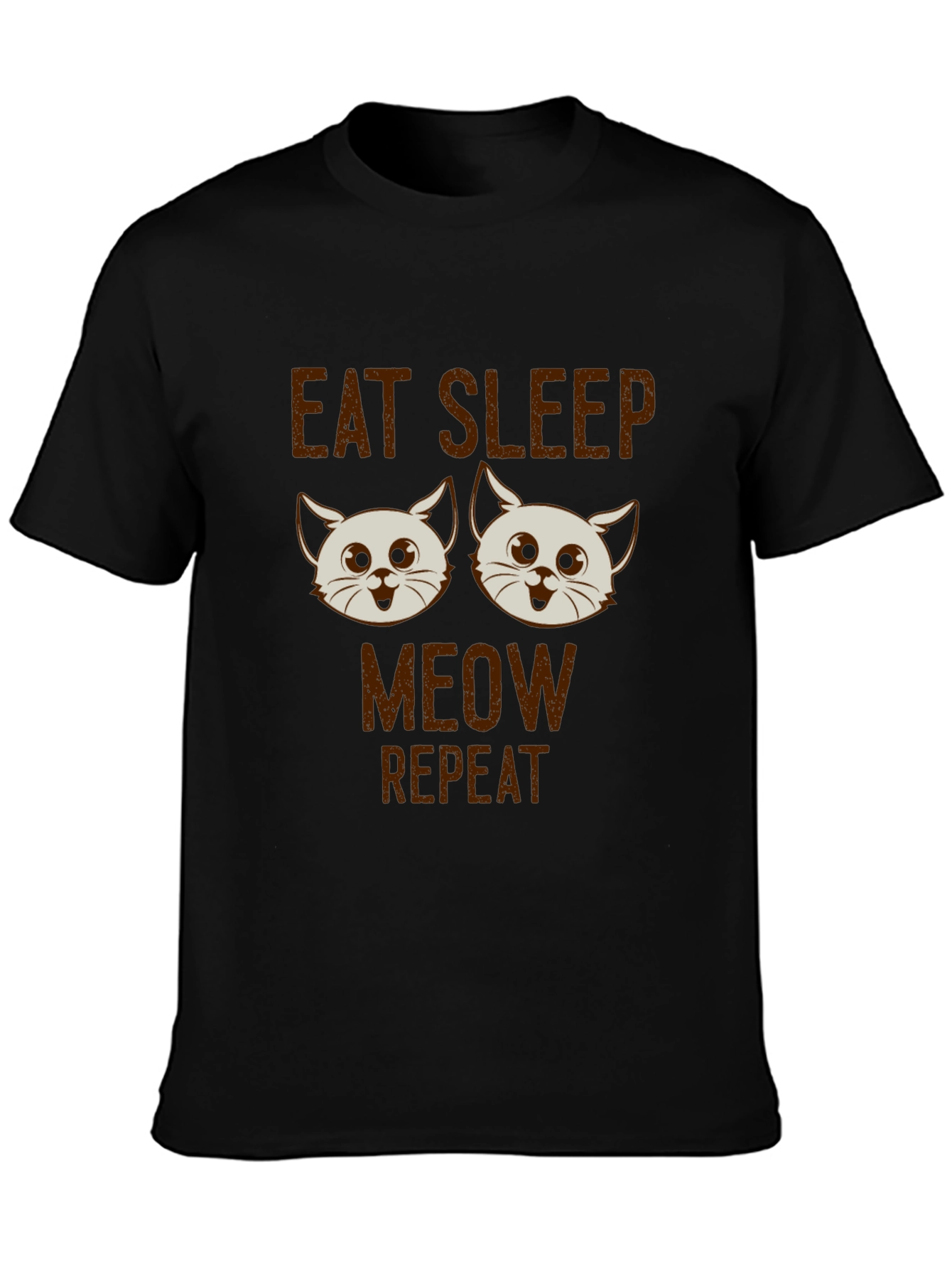 Eat Sleep Meow Repeat Cat T-Shirt