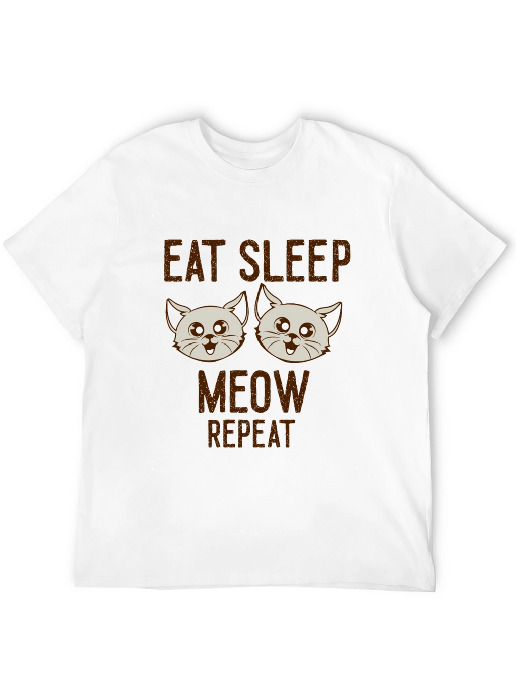Eat Sleep Meow Repeat Cat T-Shirt