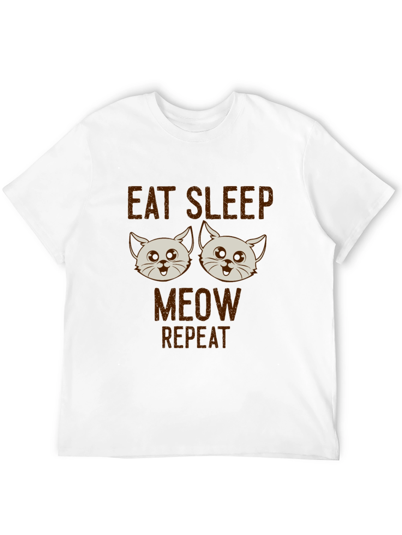 Eat Sleep Meow Repeat Cat T-Shirt