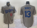 Men's Los Angeles Dodgers Max Muncy #13 Gray Game Player Jerseys