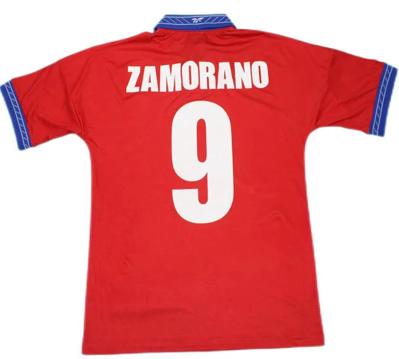 1998 Chile Home Red Retro Soccer Jersey Detail 2