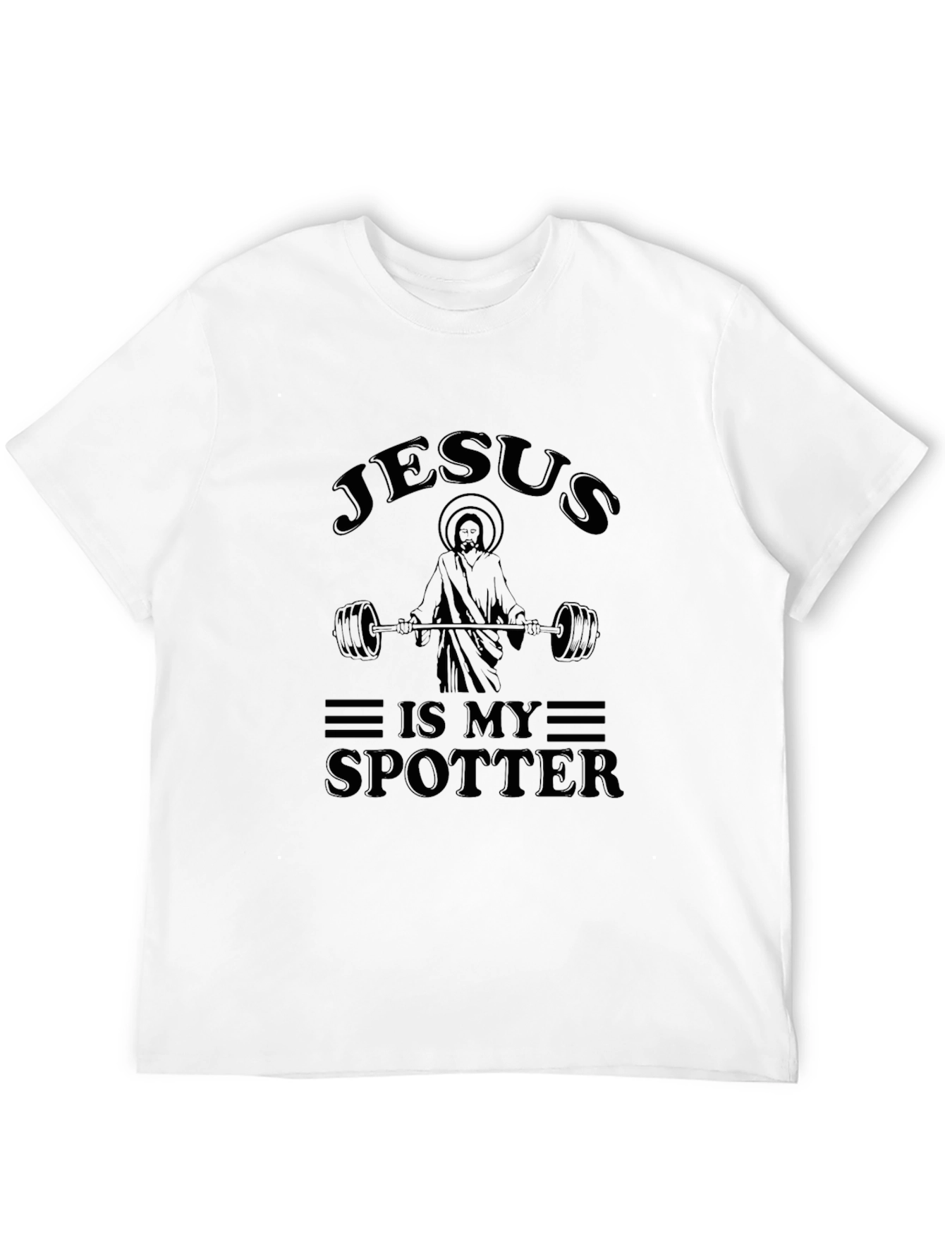 Jesus Is My Spotter Black Graphic Tee