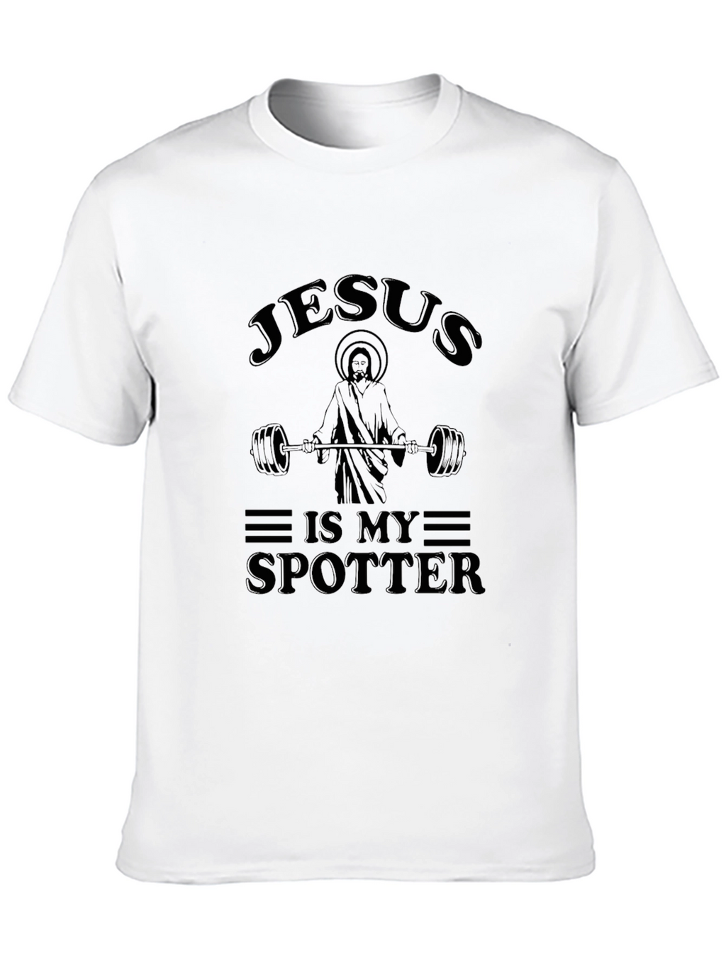 Jesus Is My Spotter Black Graphic Tee