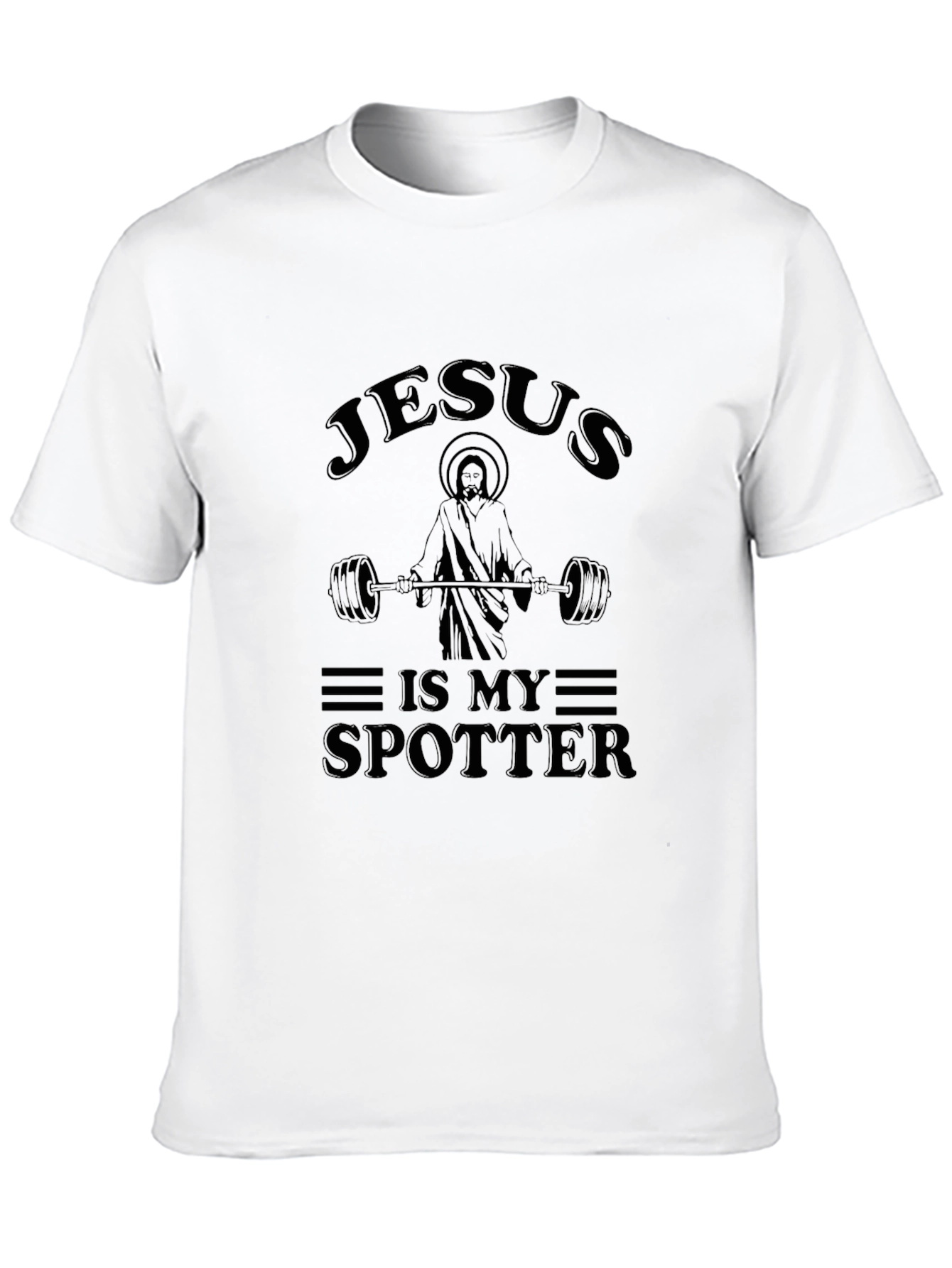 Jesus Is My Spotter Black Graphic Tee