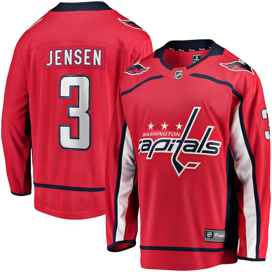 Men's Washington Capitals Nick Jensen #3 Red Breakaway Player Jerseys