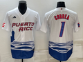 Men's 2023 World Baseball Classic #1 Carlos Correa Puerto Rico White Jerseys