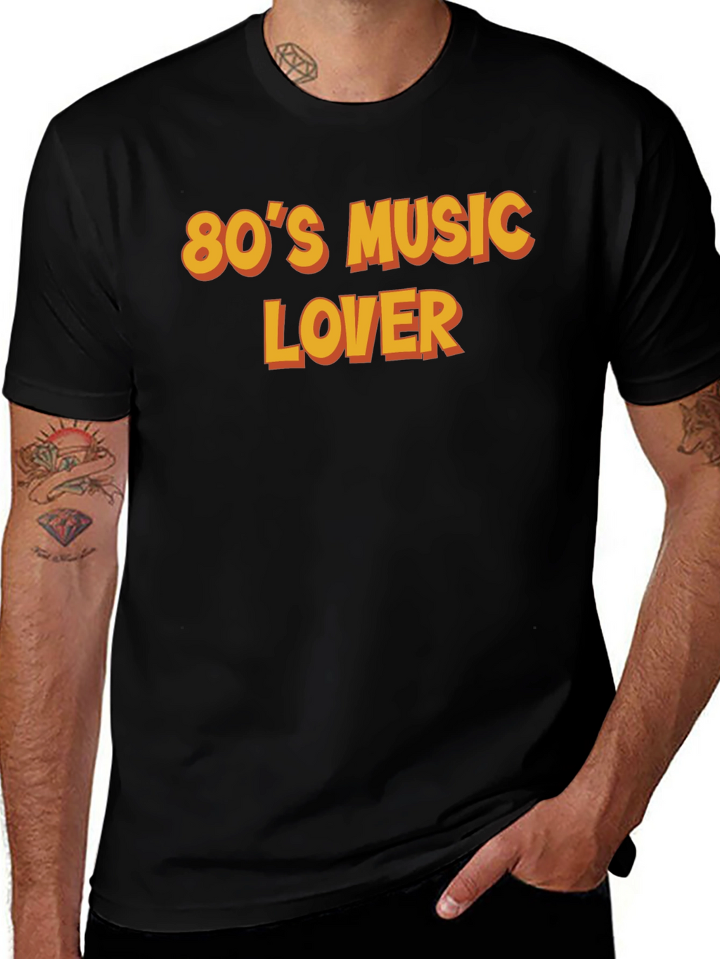 80s Music Lover Black T-Shirt