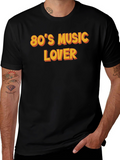 80s Music Lover Black T-Shirt