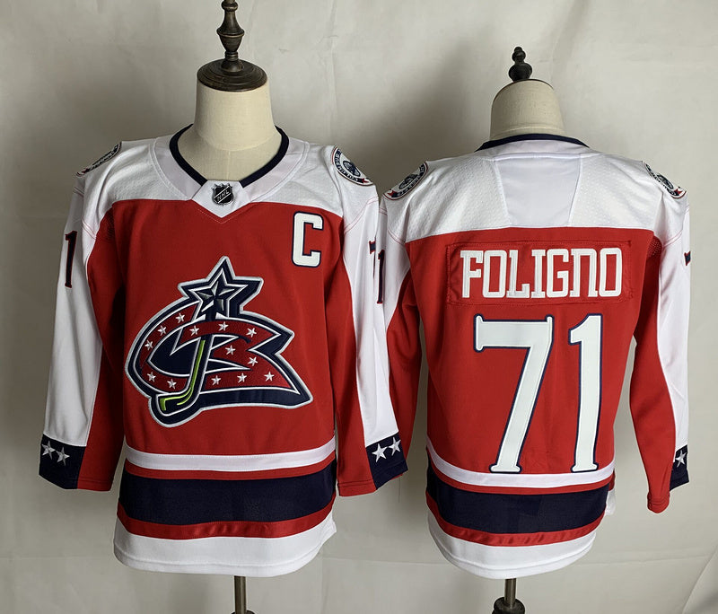 Men's Columbus Blue Jackets Nick Foligno #71 Red Breakaway Player Jerseys