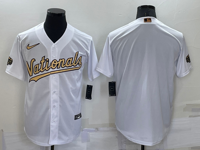Men's Washington Nationals White Alternate Authentic Blank Jerseys