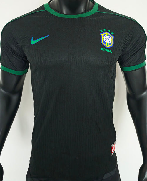 1998 Brazil Black Retro Player Version Soccer Jersey 球员版 Item NO.: 2137616 Front