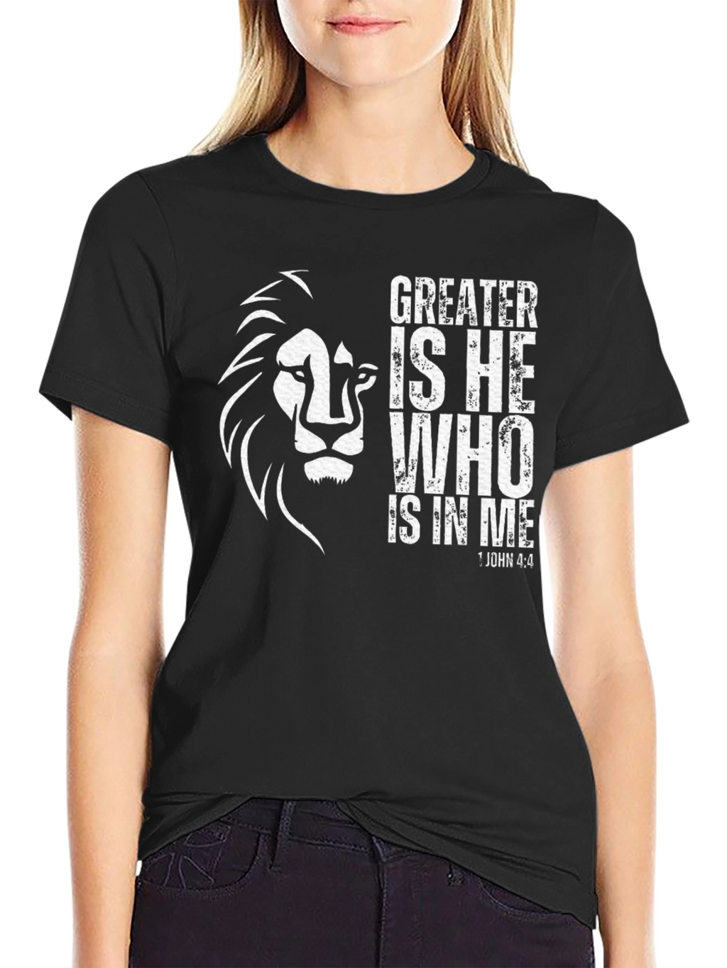 Greater Is He Lion Graphic T-Shirt