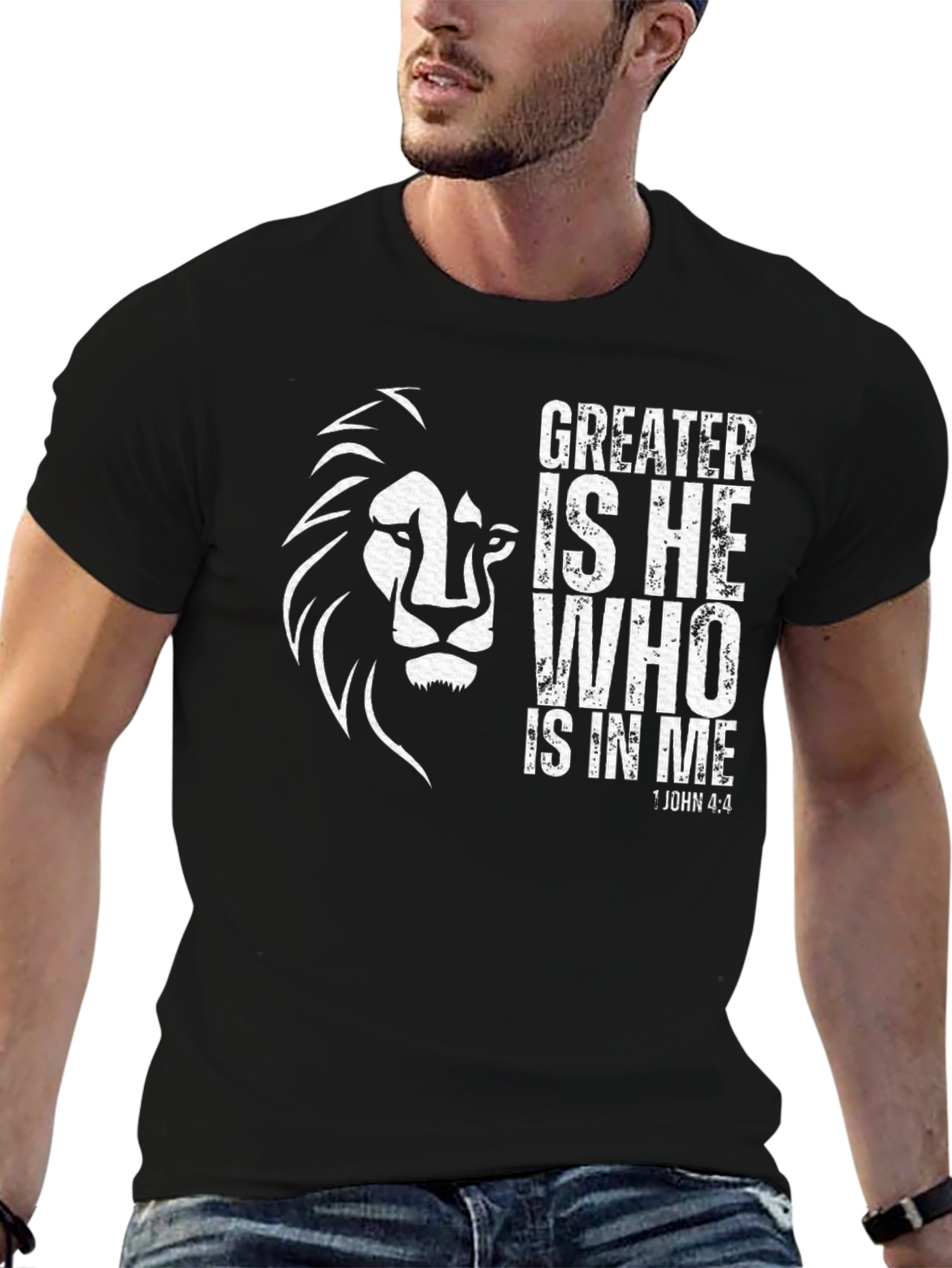 Greater Is He Lion Graphic T-Shirt