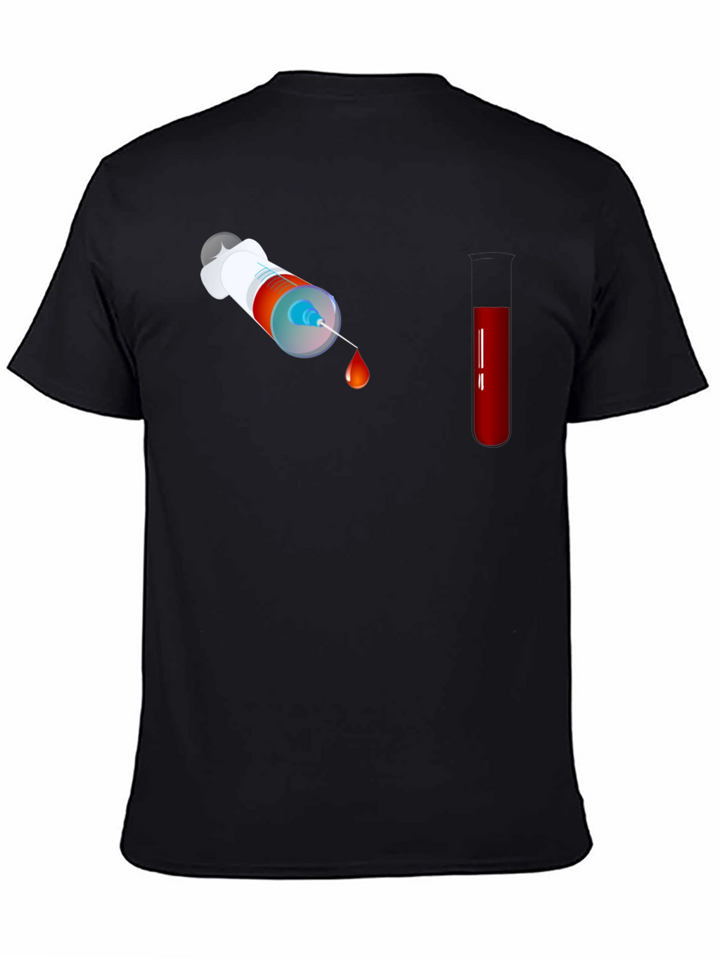 Novelty Medical Tee: Syringe & Blood Test