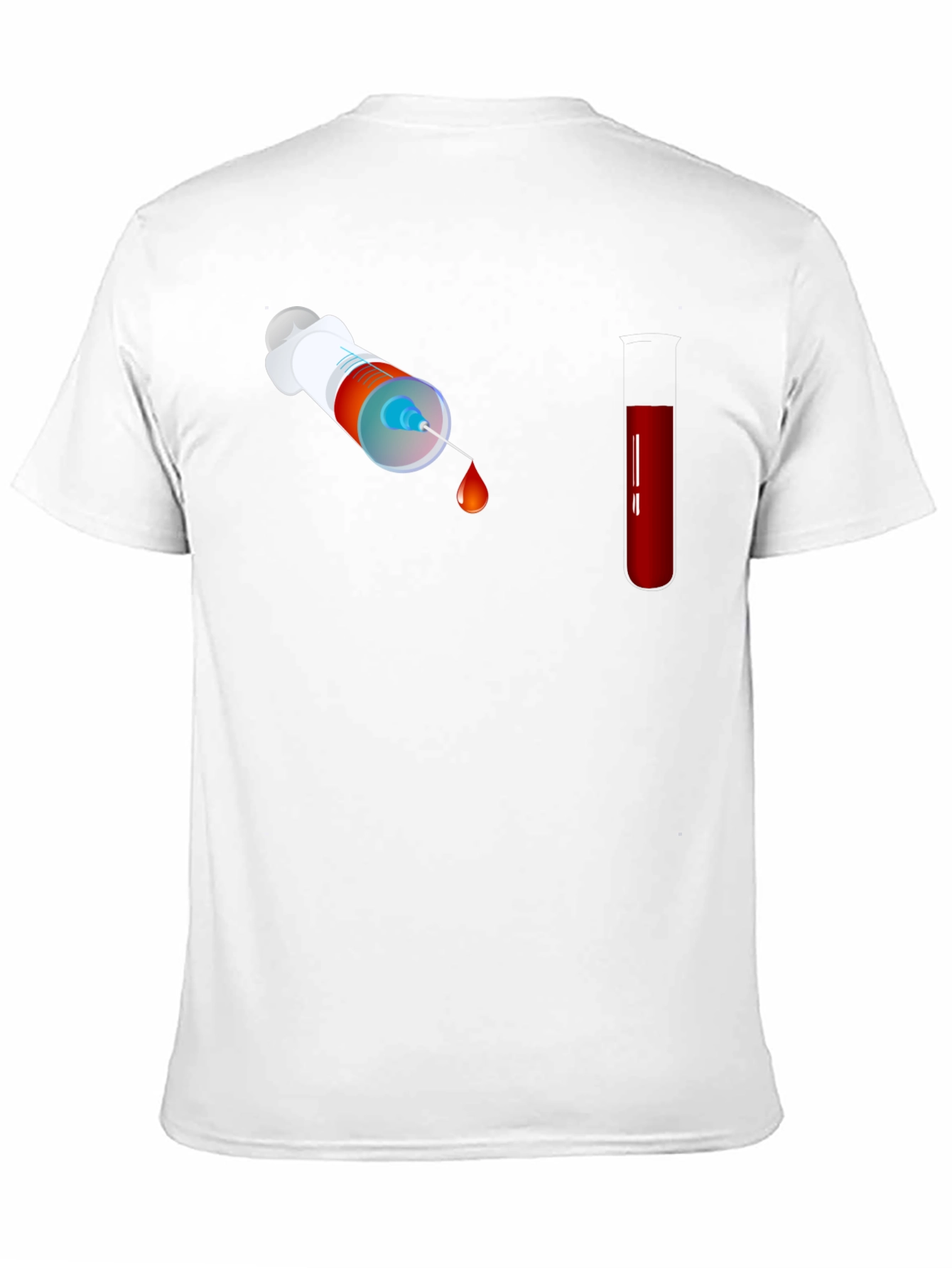 Novelty Medical Tee: Syringe & Blood Test