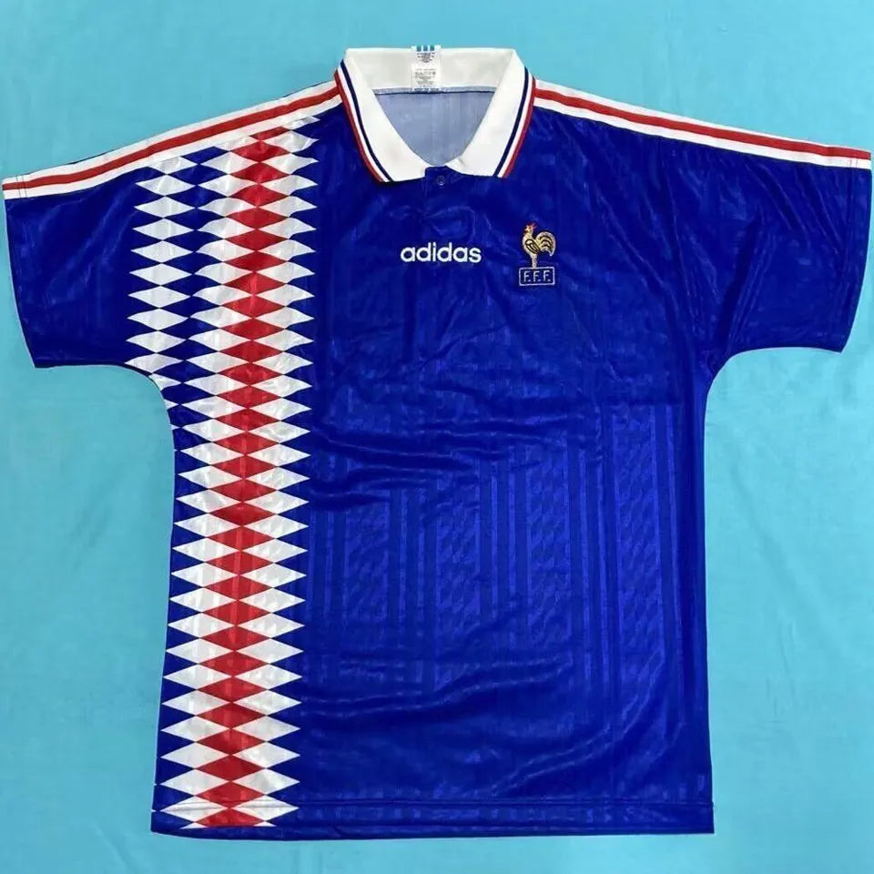 2004 France Home Blue Retro Soccer Jersey Detail 3