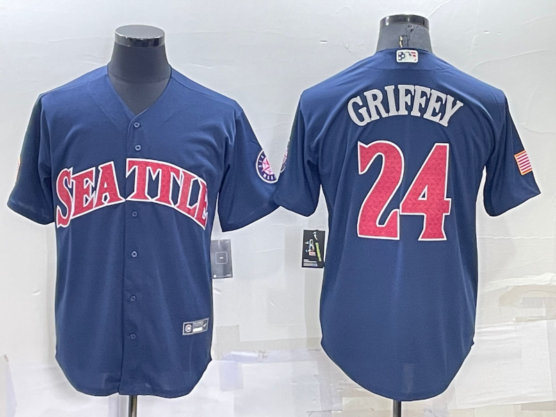 Men's Seattle Mariners Ken Griffey Jr. #24 Navy Player Jerseys