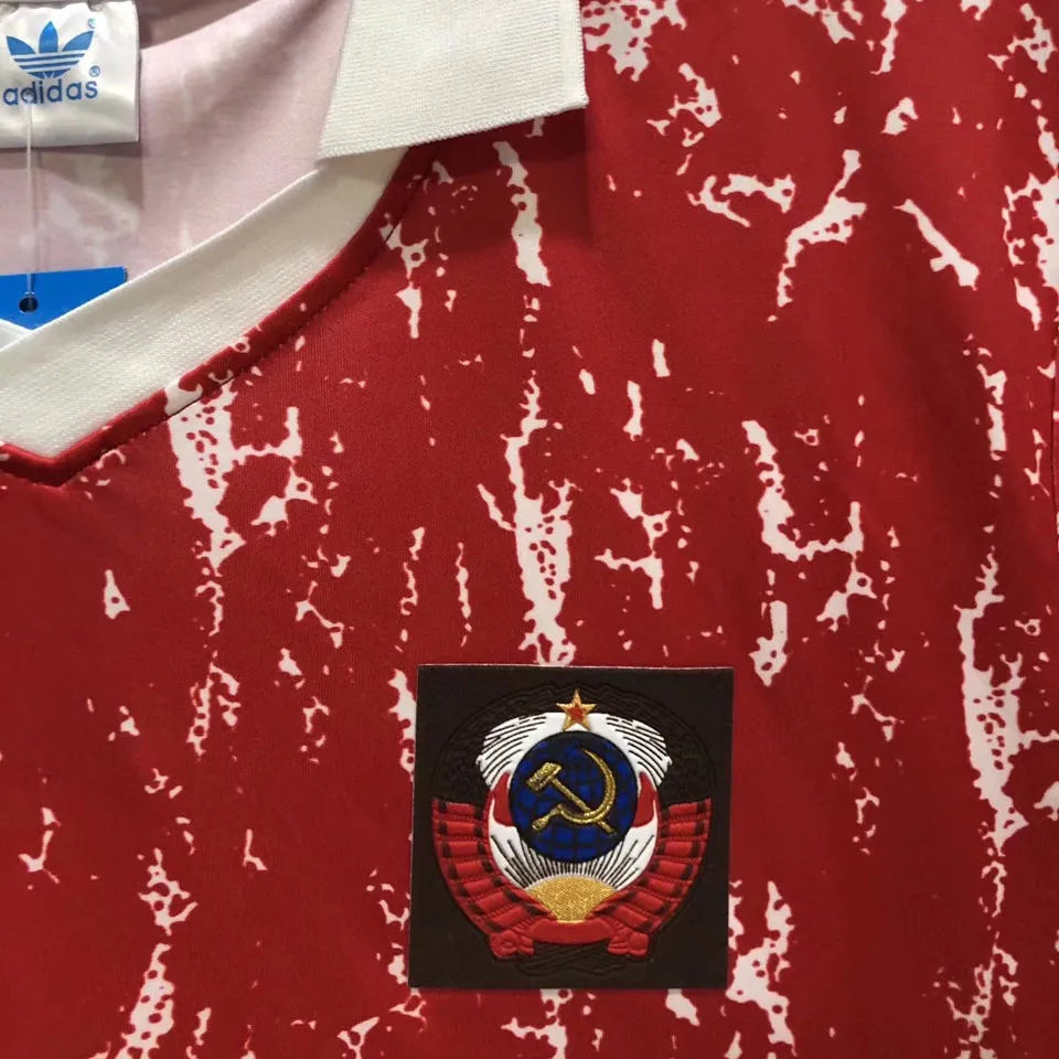 1990 CCCP Home Red Retro Soccer Jersey Detail 1