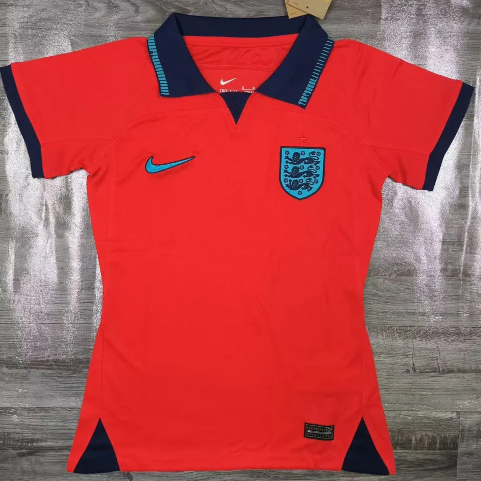 2022/23 England Away Red Women Soccer Jersey Back