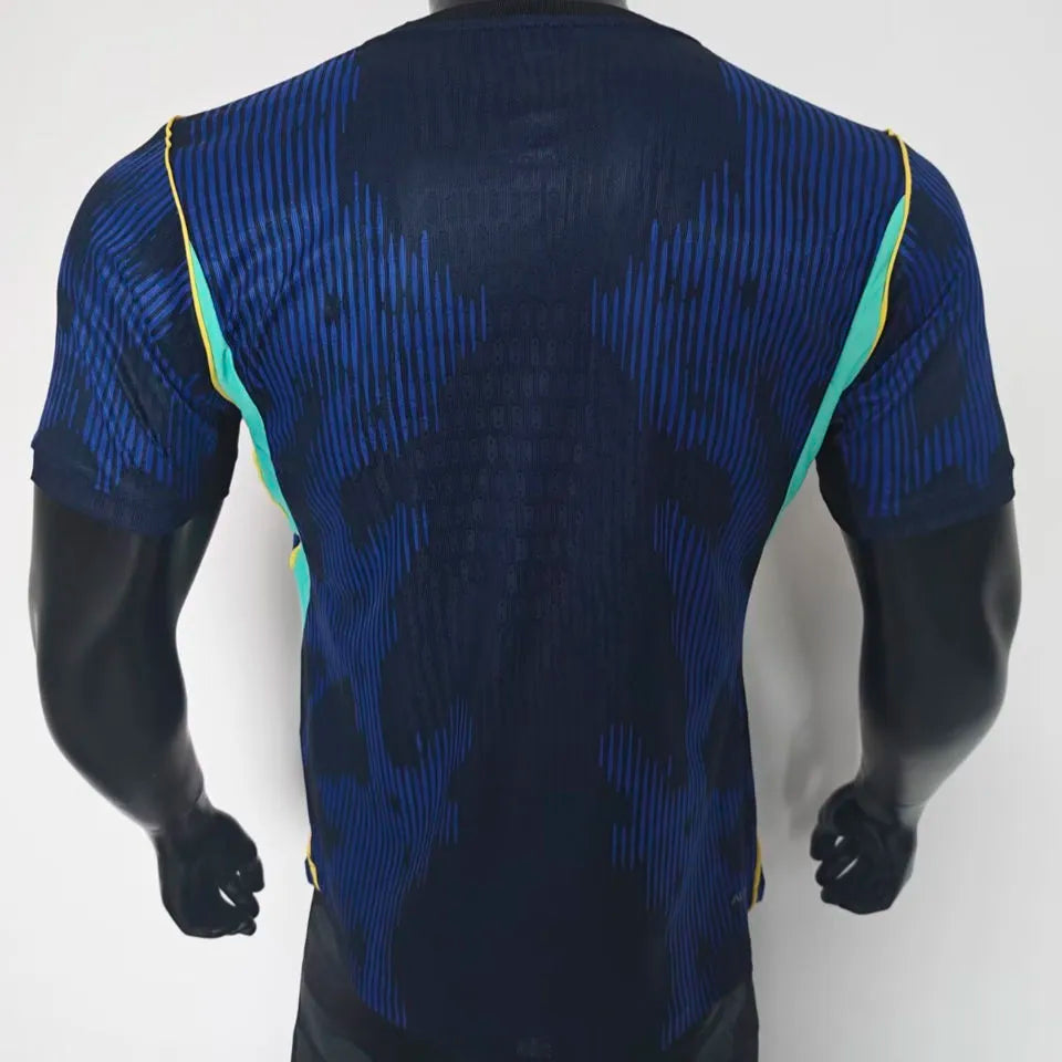 NEYMAR JR #10 Brazil Away Blue Player Version Soccer Jersey 2026/27 ★★ Detail 1