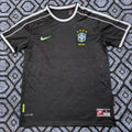 1998 Brazil Black Retro Soccer Jersey Front