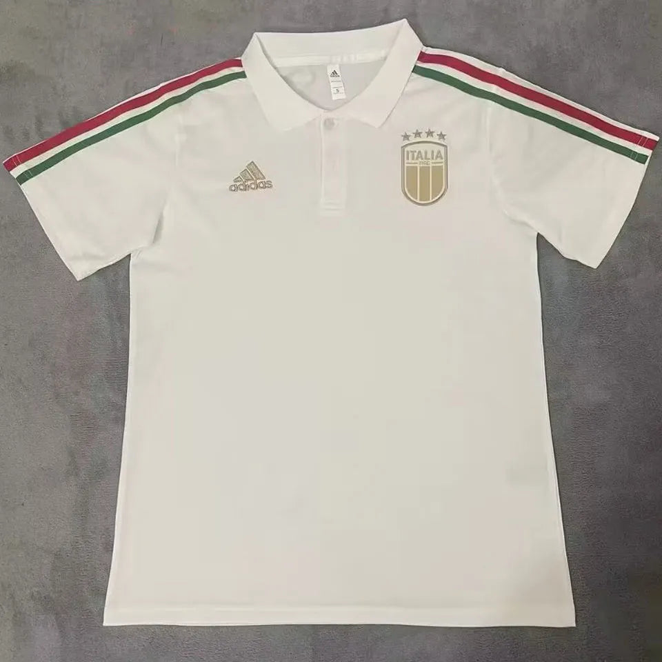 2024/25 Italy White POLO Short Jersey Front