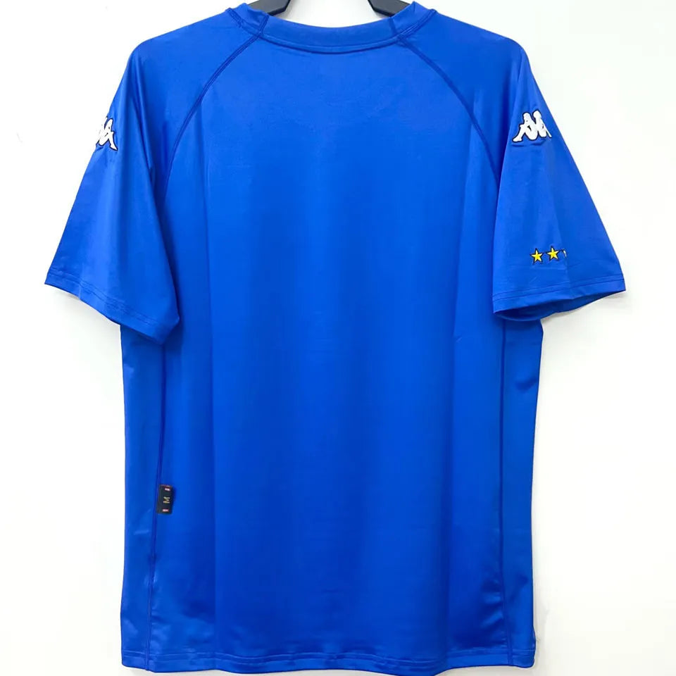 2000 Italy Home Blue Retro Soccer Jersey Back