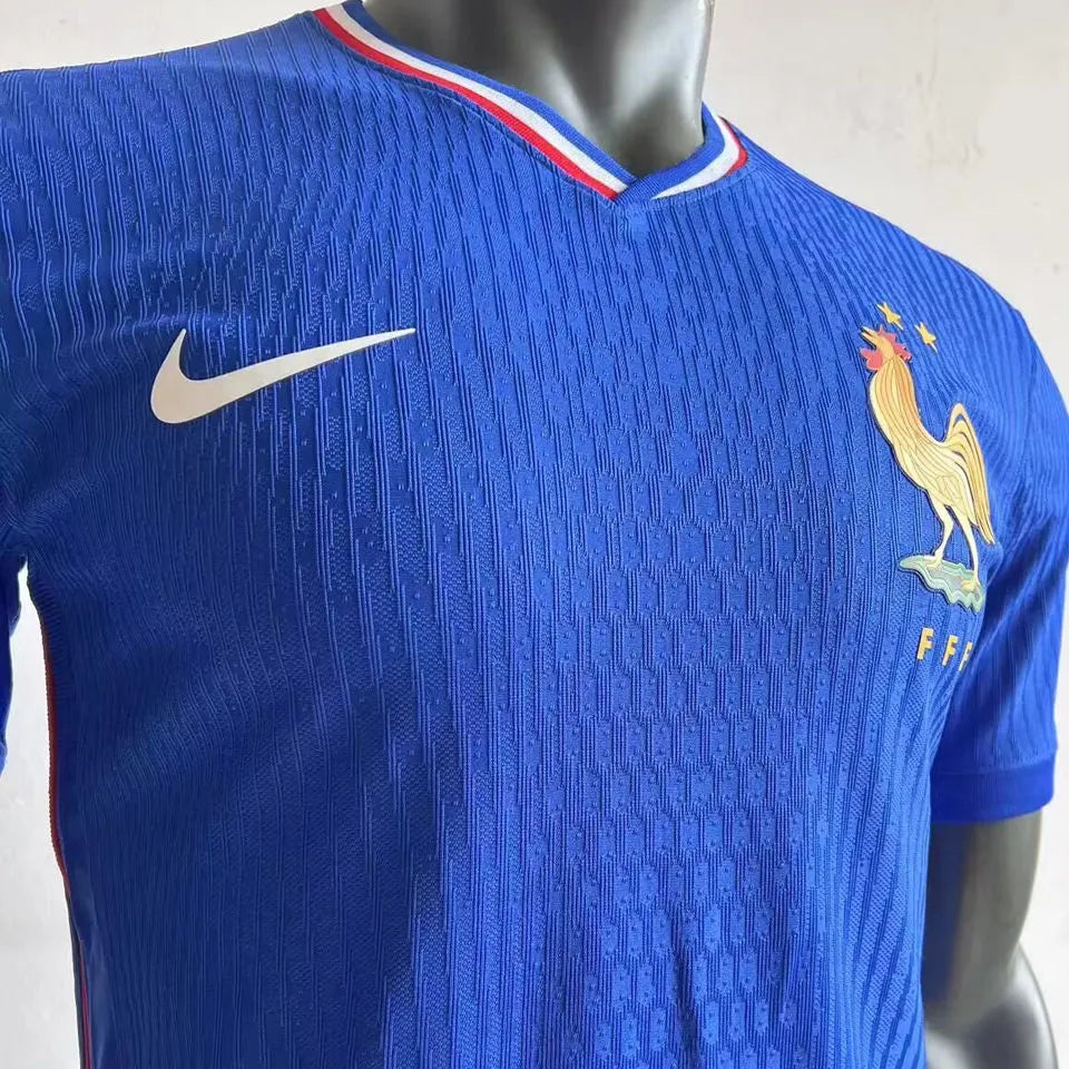 2024//25 France Home Blue Player Version Soccer Jersey Detail 2