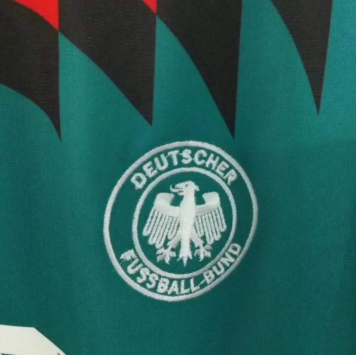 1994 Germany Away Green Retro Soccer Jersey Detail 3