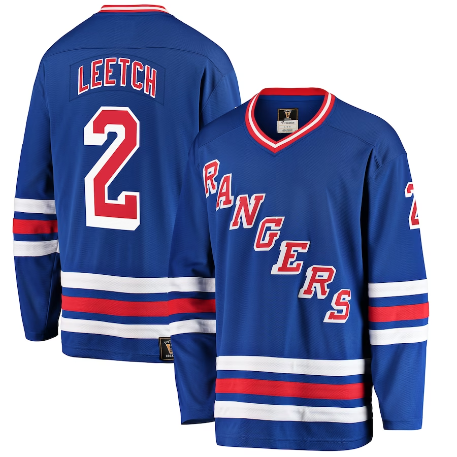 Men's New York Rangers Brian Leetch #2 Blue Player Game Jerseys