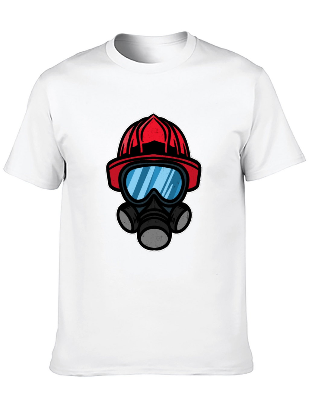 Firefighter Helmet Mask T-Shirt - Black