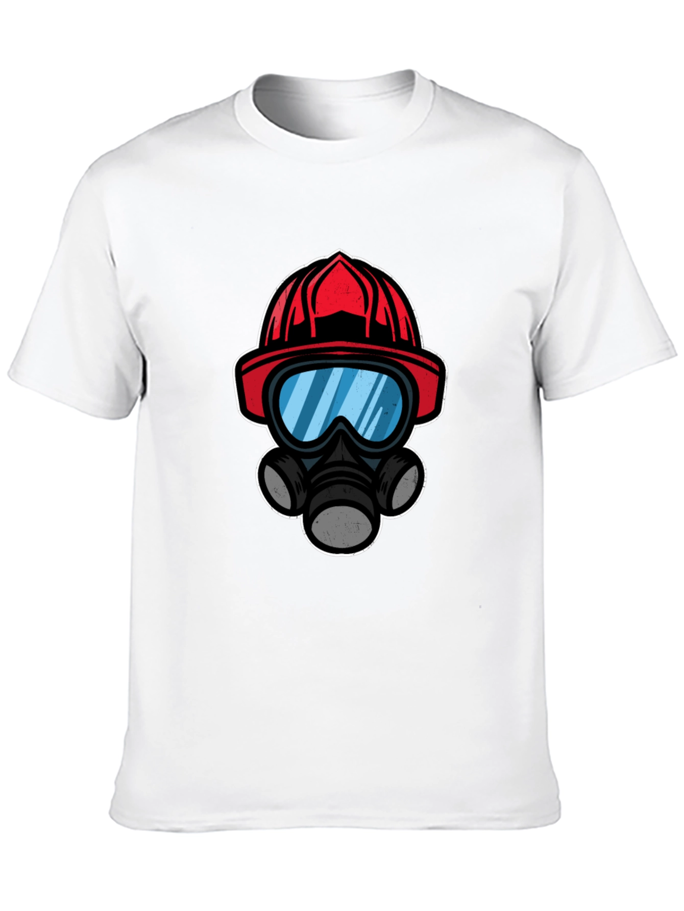 Firefighter Helmet Mask T-Shirt - Black