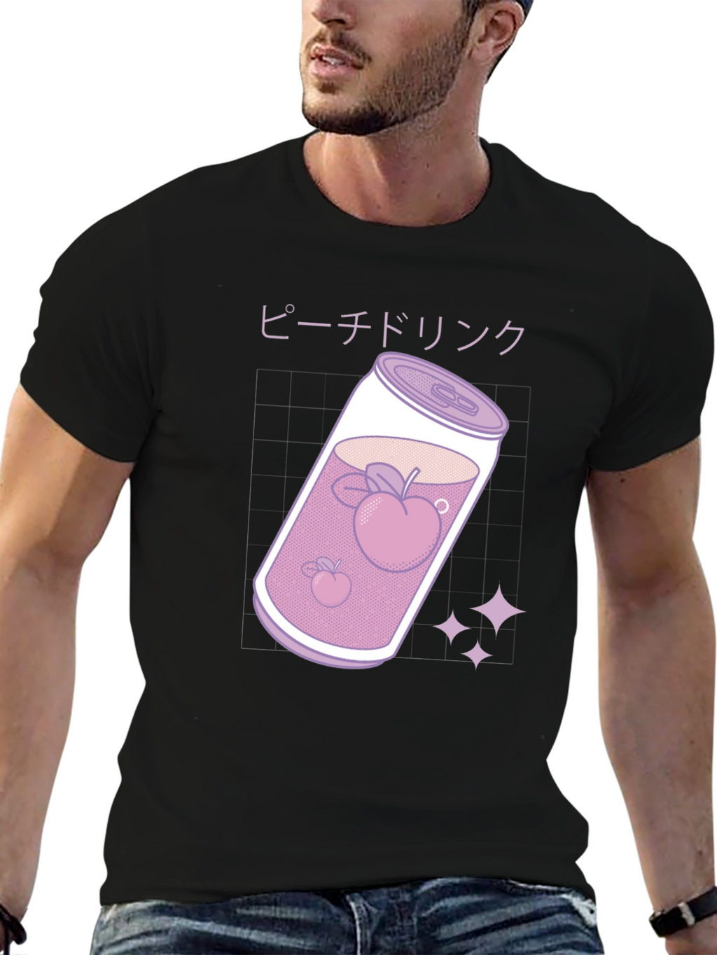 Peach Drink Graphic Tee - Kawaii Style