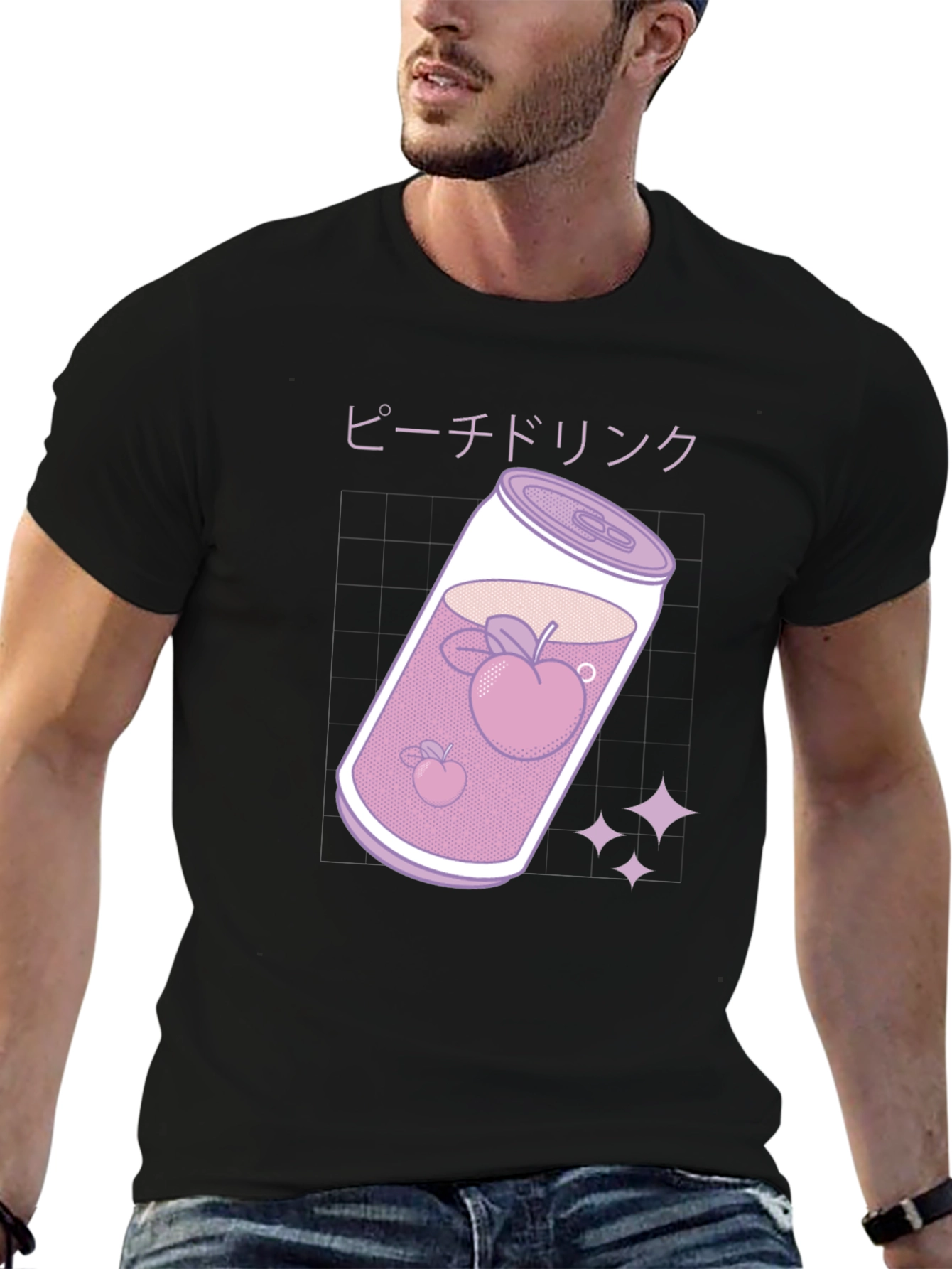 Peach Drink Graphic Tee - Kawaii Style