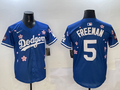 Men's Los Angeles Dodgers Freddie Freeman #5 Royal Alternate Replica Team Jerseys