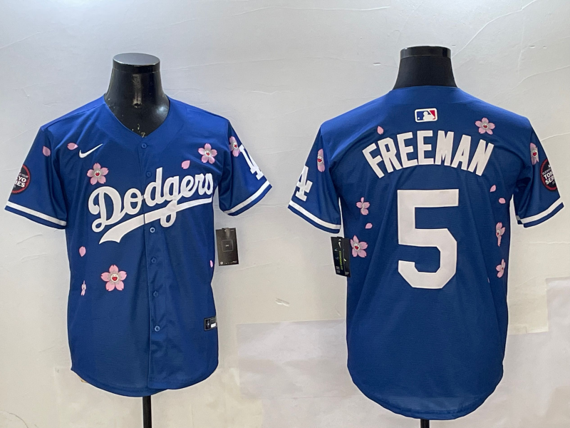 Men's Los Angeles Dodgers Freddie Freeman #5 Royal Alternate Replica Team Jerseys