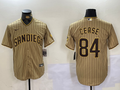 Men's San Diego Padres Dylan Cease #84 Tan Alternate Limited Player Jerseys